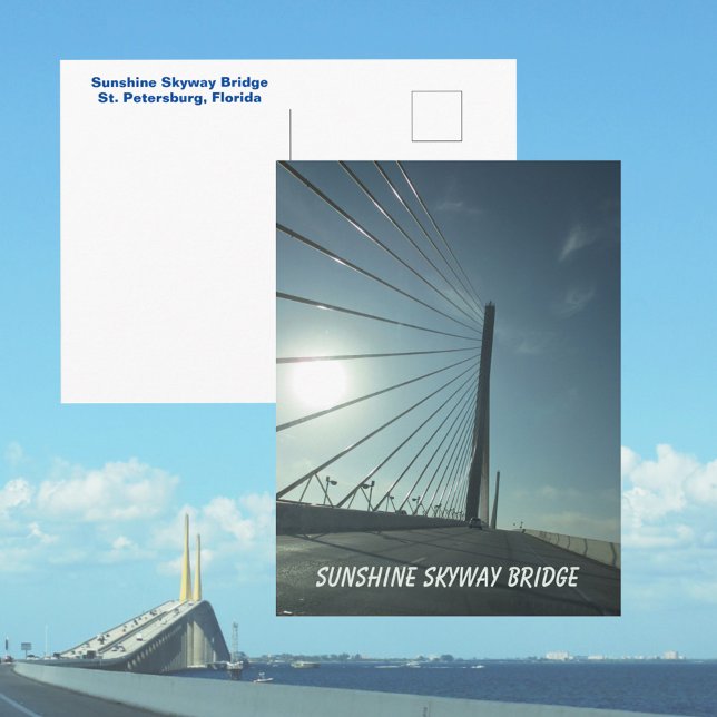 Tampa Bay Sunshine Skyway Bridge Florida Vykort (Skapare uppladdad)