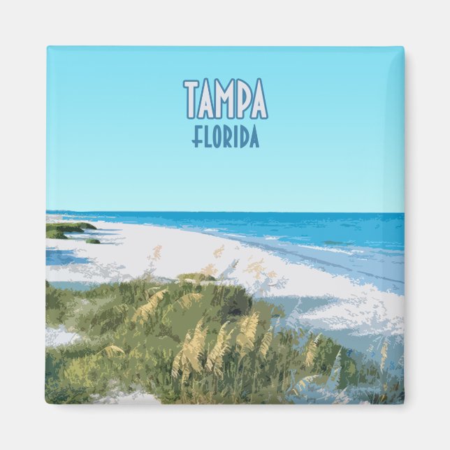 Tampa Beach Florida Vintage Magnet (Framsidan)