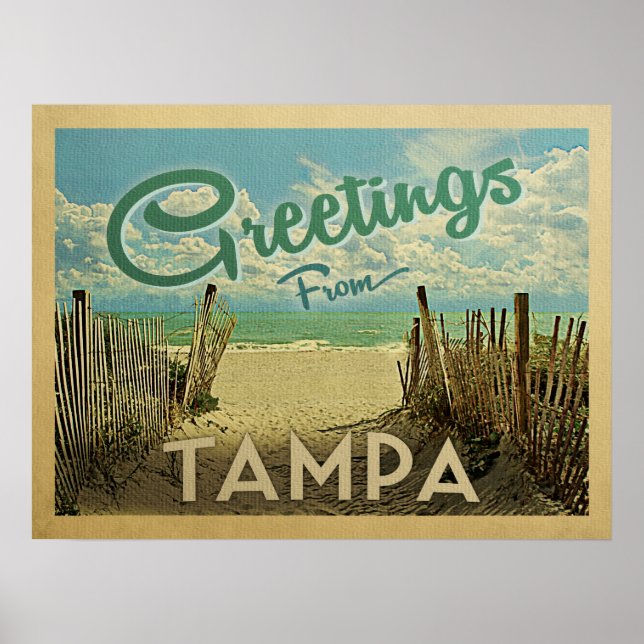 Tampa Beach Vintage resor Poster (Framsidan)