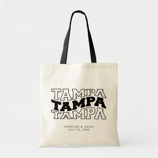 Tampa Bröllop Welcome Tote Bag Florida Bröllop Tygkasse (Framsidan)