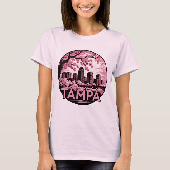 Tampa City Florida USA T Shirt (Framsida)