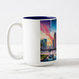 Tampa Colorful Skyline Två-Tonad Mugg