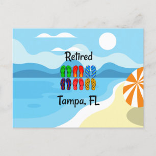 Tampa, FL, färglösa flip-flops, Vykort