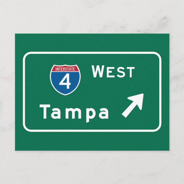 Tampa, FL Road Sign Vykort (Framsida)