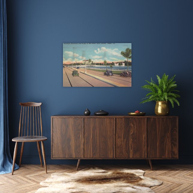 Tampa, FL - View of Bayshore Blvd, Bridge Canvastryck (Skapare uppladdad)