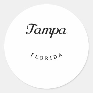 Tampa Florida Black Font Runt Klistermärke