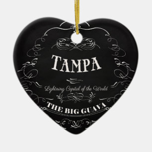 Tampa. Florida - blixthuvudstad av världen Julgransprydnad Keramik
