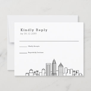 Tampa, Florida Bröllop Stylized Skyline OSA Kort