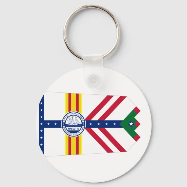 Tampa (Florida) City flagga Keychain Nyckelring (Framsida)