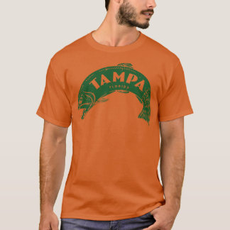 Tampa Florida Fish Wordmark Grönt T Shirt