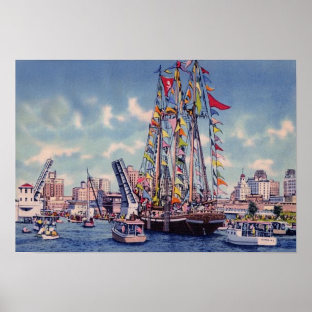 Tampa Florida Gasparilla Flortilla Poster (Framsidan)