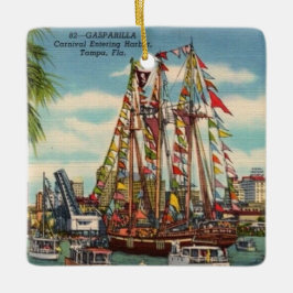 Tampa Florida Gasparilla Julgransprydnad Keramik