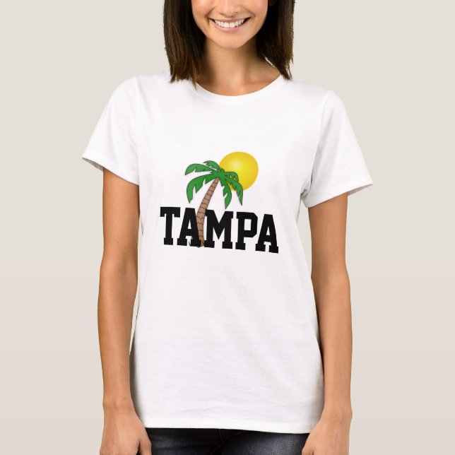 Tampa, Florida handflatan träd T Shirt (Framsida)
