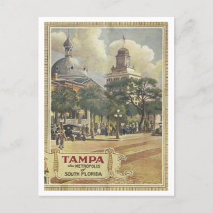 Tampa Florida Metropolis Vintage 1920-talet Vykort
