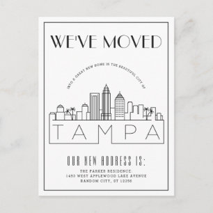 Tampa, Florida Modern Deco Ny adress Meddelande Vykort