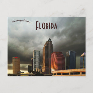Tampa Florida på en molydag Vykort