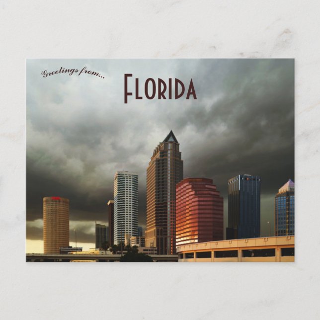 Tampa Florida på en molydag Vykort (Framsida)