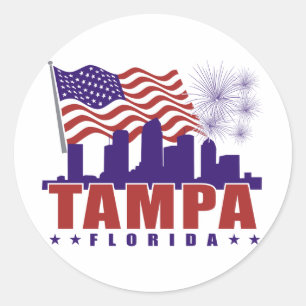 Tampa Florida Patriotic Sticker Runt Klistermärke