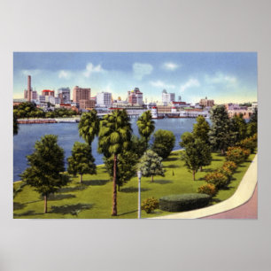 Tampa Florida Skyline från Davis Island Poster