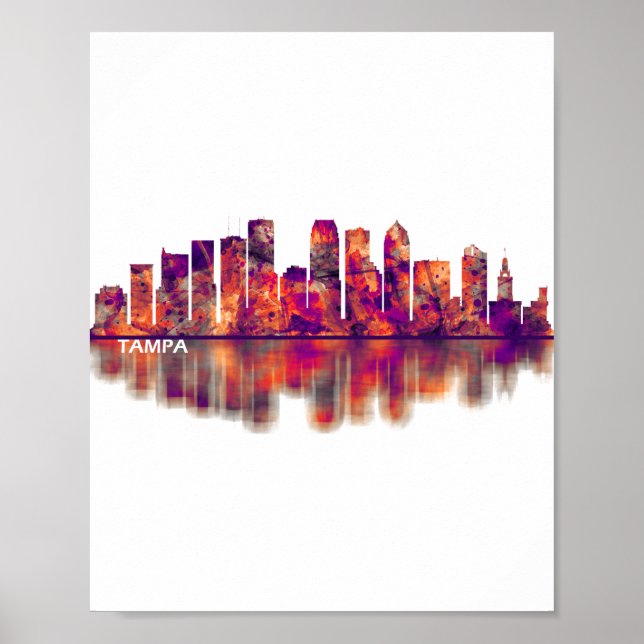 Tampa Florida Skyline Poster (Framsidan)