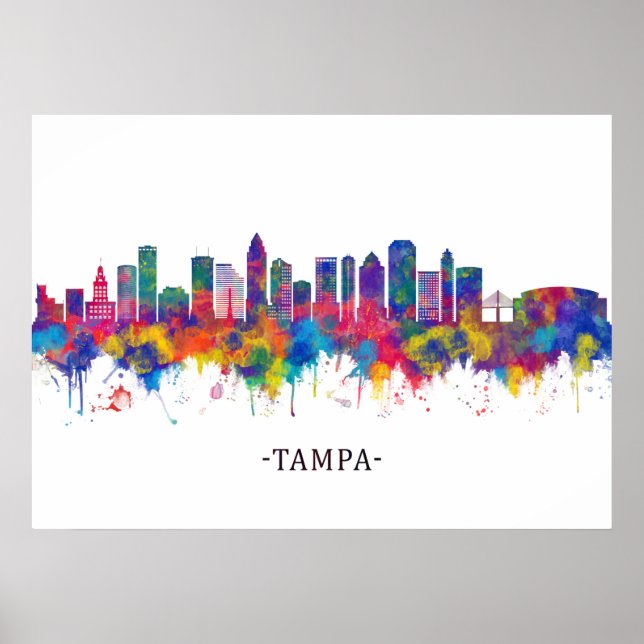 Tampa Florida Skyline Poster (Framsidan)