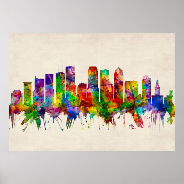 Tampa Florida Skyline Poster (Framsidan)