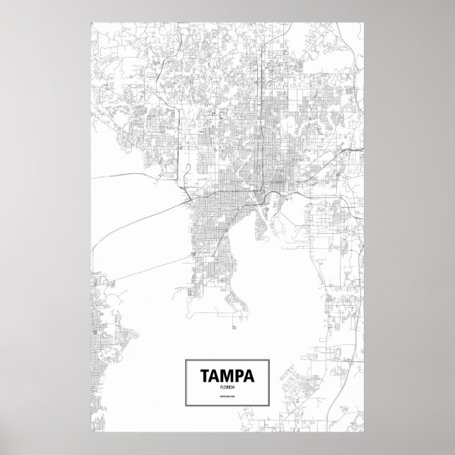 Tampa, Florida (svart på vit) Poster (Framsidan)
