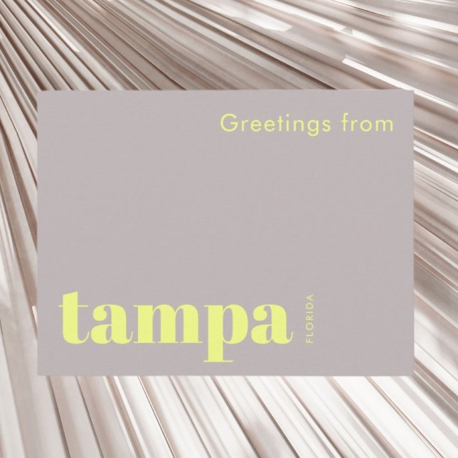 Tampa Florida typografisk modern Vykort (Skapare uppladdad)