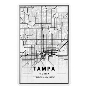Tampa Florida USA: s resestad Karta Poster Magnet