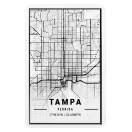 Tampa Florida USA Travel City Karta Poster Magnet