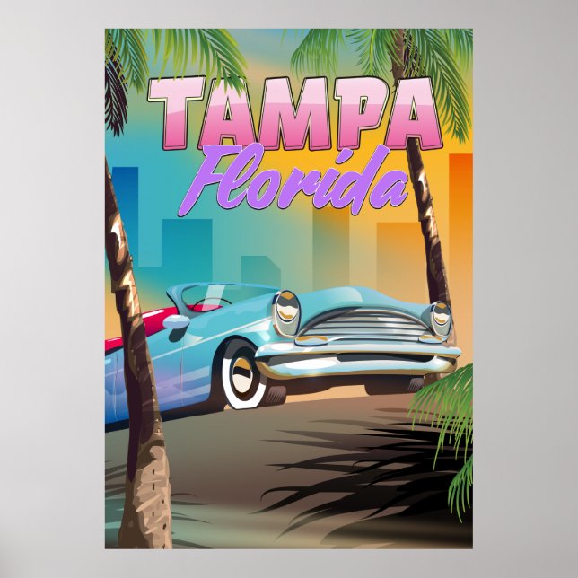 Tampa Florida vacker resaffisch. Poster (Framsidan)