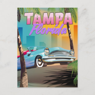Tampa Florida vacker reseinformation affisch. Vykort