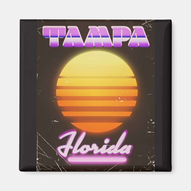 Tampa Florida vintage 80-tal resaffisch Magnet (Framsidan)