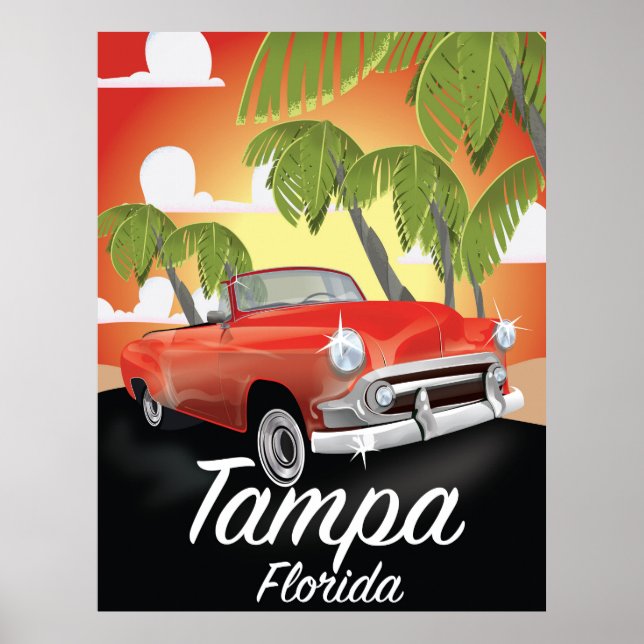 Tampa Florida vintage resor poster (Framsidan)
