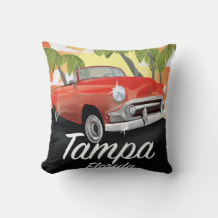 Tampa Florida vintage resor poster Kudde