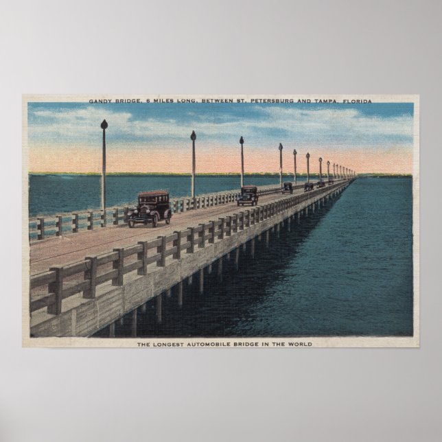 Tampa, FloridaView of Gandy BridgeTampa, FL Poster (Framsidan)