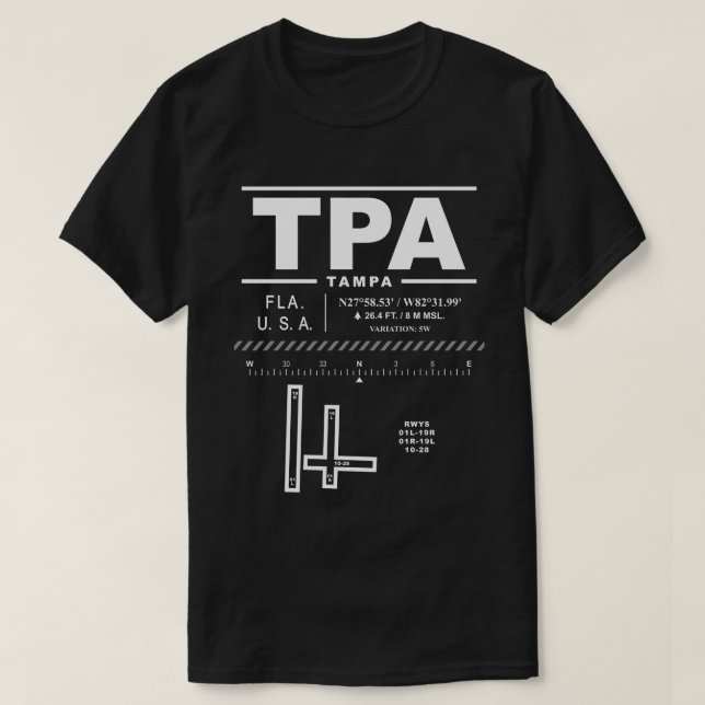 Tampa Internationell flygplats TPA T-Shirt (Design framsida)