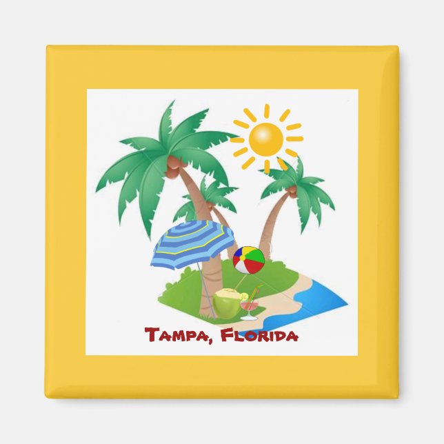 Tampa, kylskåpsmall i Florida Magnet (Framsidan)