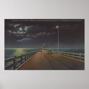 Tampa månbelysta Florida - beskåda av Gandy Poster