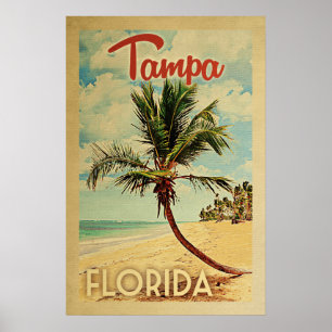 Tampa palmträdvintage resor poster