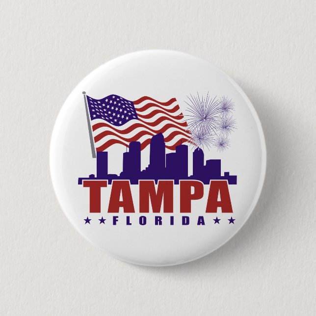 Tampa patriotiska Florida knäppas Knapp (Framsida)