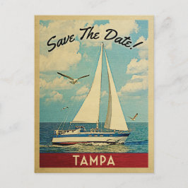 Tampa Save The Date Segelbåt Marin tema Meddelande Vykort