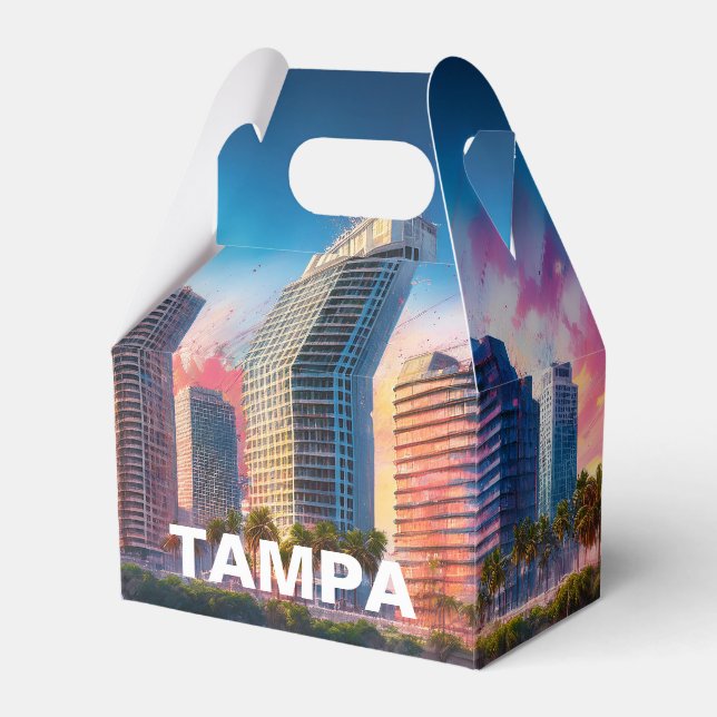 Tampa Skyline Abstrakt Konst Presentaskar (Framsidan Sidan)