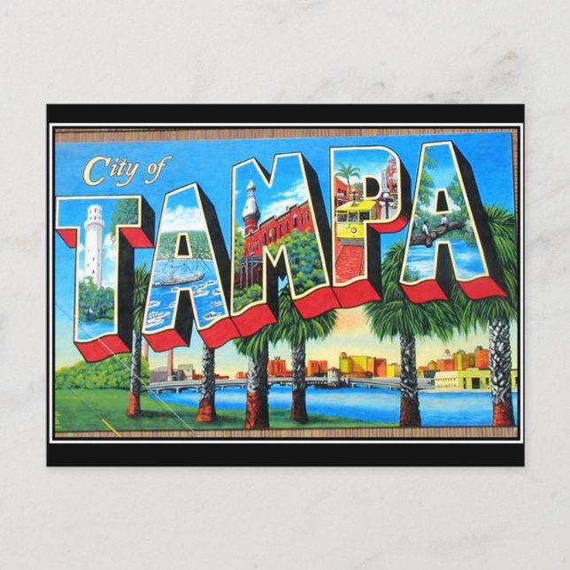 Tampa stad Vintage vykort (Framsida)