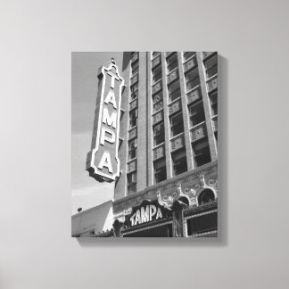 Tampa Theater Theater Black and White Photo Canvas