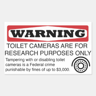 Tamper inte med Toilet Cameras Rektangulärt Klistermärke