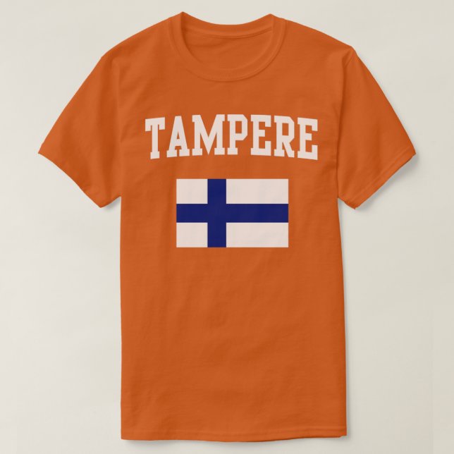 Tampere Finland Flagga T Shirt (Design framsida)