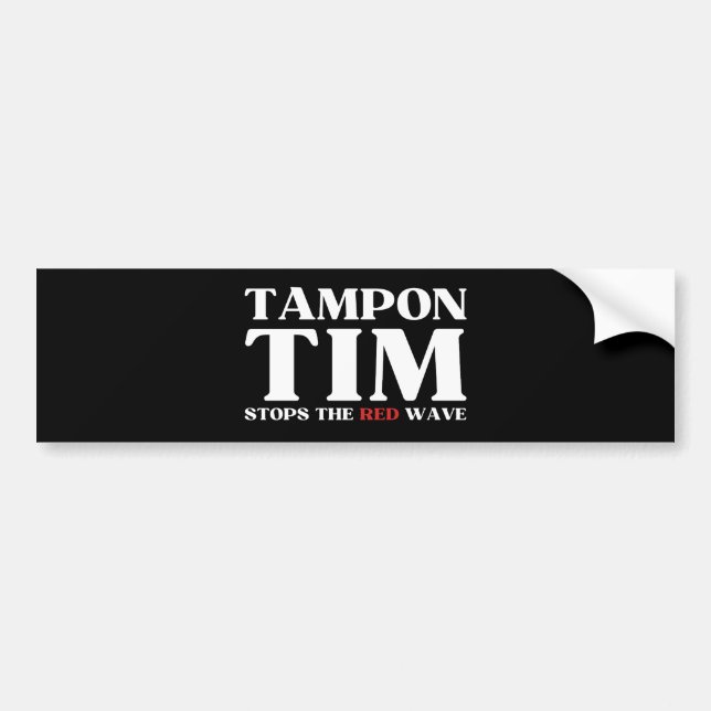 Tampon Tim kommer att stoppa Red Wave-Tim Walz 202 Bildekal (Framsidan)