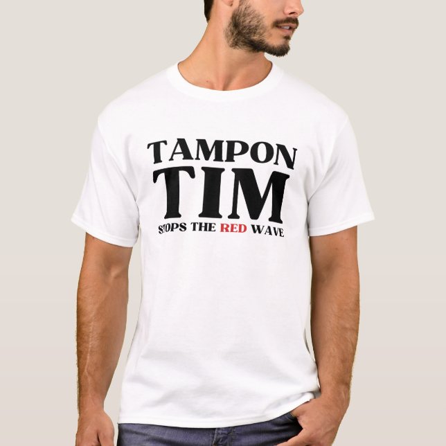 Tampon Tim kommer att stoppa Red Wave-Tim Walz 202 T Shirt (Framsida)