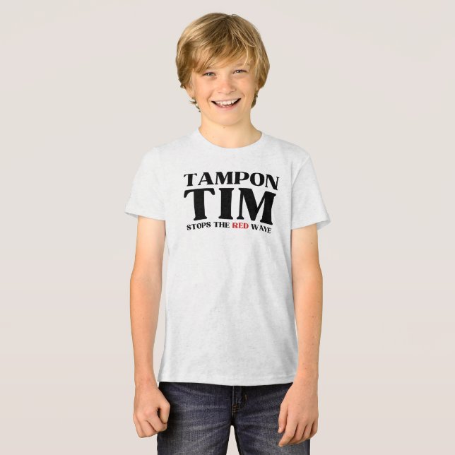 Tampon Tim kommer att stoppa Red Wave-Tim Walz 202 T Shirt (Framsida Full)
